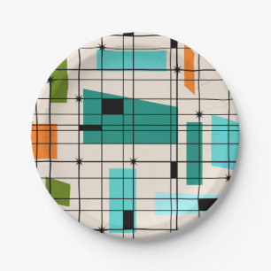 Retro Grid & Starbursts Bord papier