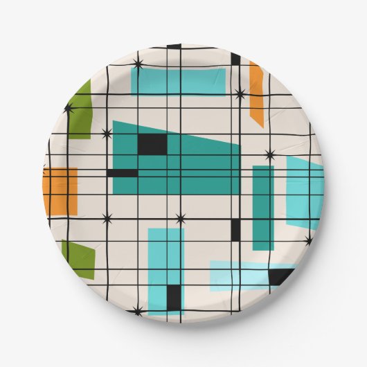 Retro Grid & Starbursts Bord papier (Voorkant)