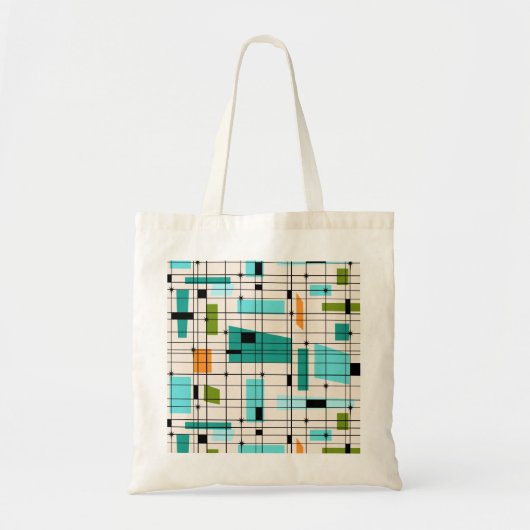 Retro Grid & Starbursts Canvas tas (Voorkant)