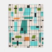 Retro Grid & Starbursts Fleece Blanket Deken (Voorkant)