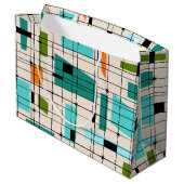 Retro Grid & Starbursts Gift Bag Large Cadeauzakje (Achterkant Gekanteld)