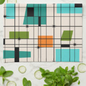 Retro Grid & Starbursts keukenhanddoek (Gevouwen)