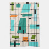 Retro Grid & Starbursts keukenhanddoek (Verticaal)