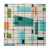 Retro Grid & Starbursts Tile Tegeltje (Voorkant)