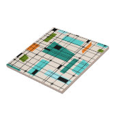 Retro Grid & Starbursts Tile Tegeltje (Zijkant)