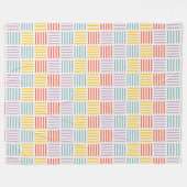 Retro Grid Stripes Fleece Deken (Voorkant (Horizontaal))