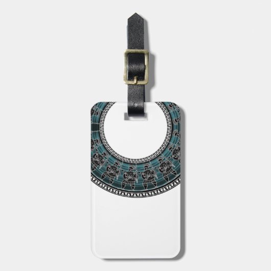 Retro Griekse schijf Bagagelabel (Voorkant verticaal)