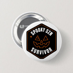 Retro Griezelen Szn Overlever Halloween Badge Ronde Button 5,7 Cm