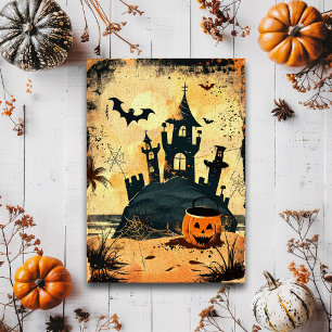 Retro Griezelen Zomer Goth Halloween Strand Briefkaart