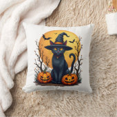 Retro griezelige Halloween kostuum Zwarte Kat Sale Kussen (Deken)