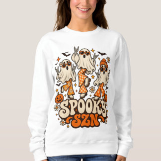 Retro Griezelige SZN Geesten | Groovy 70s Hallowee Trui