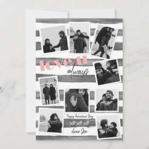 Retro grijs aangepast 9 Paar Foto's "altijd houden Feestdagenkaart