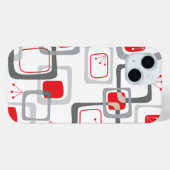 Retro grijs en rood kersen vierkanten Schattige mo Case-Mate iPhone Case (Achterkant (horizontaal))