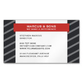 Retro grijs rood banner magnetisch visitekaartje (Voorkant)