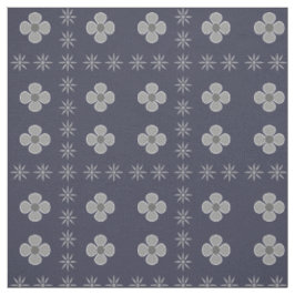 Retro Grijs Scandi Bloemenprint Stof