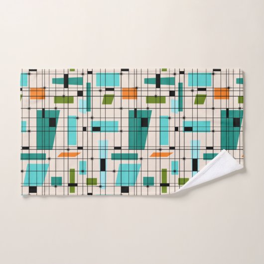 Rétro grille et ensemble de serviette de (Serviette à main)