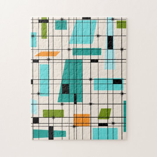 Rétro grille et puzzle de Starbursts (Vertical)