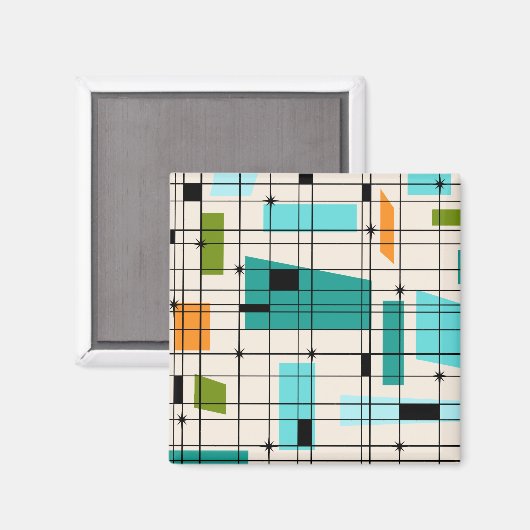 Retro Grille et Starburst Magnet (Recto/Verso)