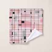 Rétro grille rose et ensemble de serviette de (Gant de toilette)