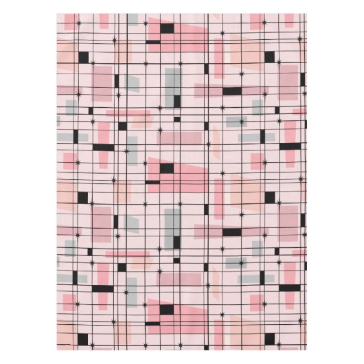Rétro grille rose et nappe de Starbursts (Devant)