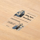  retro grillige stripboek bruiloft acryl uitnodigingen (Laagn)