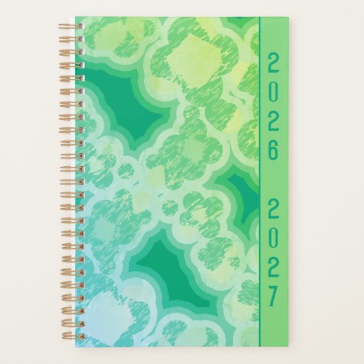 Retro Groen Abstract Planner (Voorkant)