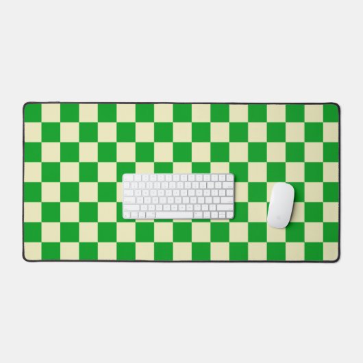 Retro Groen Beige Checkered Bureaumat (Keyboard & Muis)
