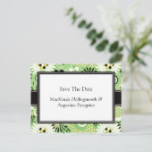 Retro Groen Bruin Geel Bewaar de datum Aankondigingskaart (Staand voorkant)