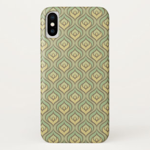 Retro groen en geel patroon iPhone x hoesje