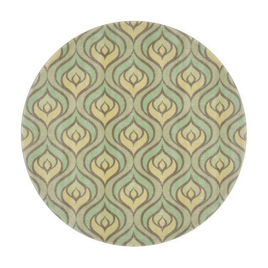 Retro groen en geel patroon snijplank (Voorkant)