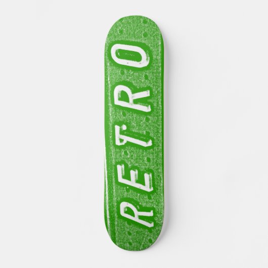 Retro - groen en wit skateboard (Voorkant)