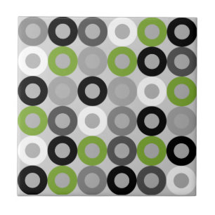Retro groen grijs zwart mid century geometrische r tegeltje