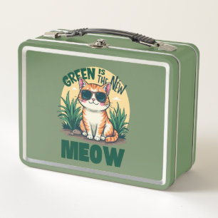 Retro "Groen is de nieuwe miauw" Cool Cat Natuur A
