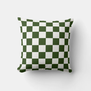Retro groen wit geruit jaren 60 patroon kussen