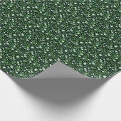 Retro groene bloeiende planten pattern.b Zwart BG Cadeaupapier (Hoek)