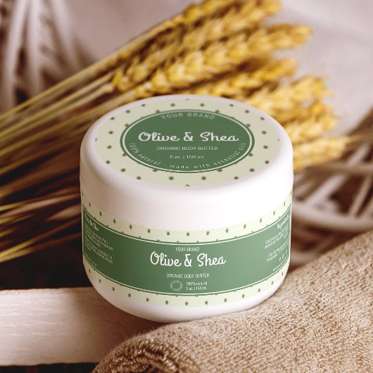 Retro Groene Cirkel Cosmetica Jar Deksel Label