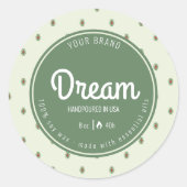 Retro Groene Cirkel Kaars Kruik Deksel Label (Voorkant)