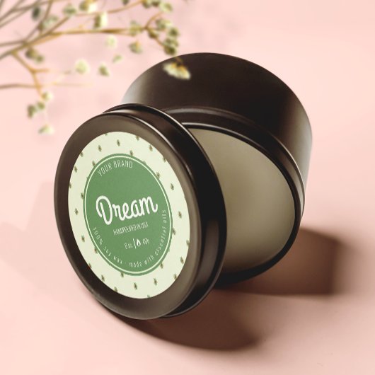 Retro Groene Cirkel Kaars Kruik Deksel Label