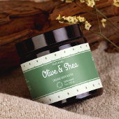 Retro Groene Cosmetica Jar Wrap-Around Label Waterfles Etiket