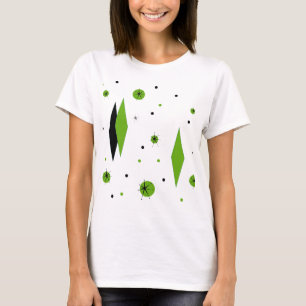 Retro Groene Diamanten en T-shirt Starbursts