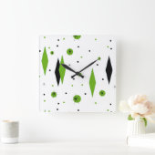Retro Groene Diamanten & Klok van de Muur (Huis)