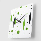 Retro Groene Diamanten & Klok van de Muur (Hoek)