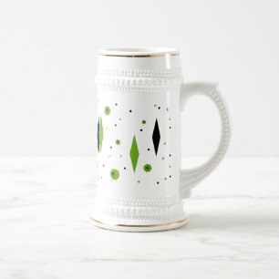 Retro Groene Diamanten & Stenen bierkroes Bierpul