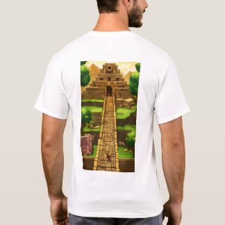 Retro groene en zwarte pixel t-shirt