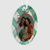 Retro groene gingham ornament (voorkant)