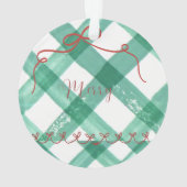 Retro groene gingham ornament (achterkant)