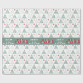 Retro Groene Kerstbomen Modern Abstract Uniek Cadeaupapier (Vlak)