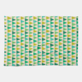 Retro Groene Kerstbomen op Cream Theedoek (Horizontaal)