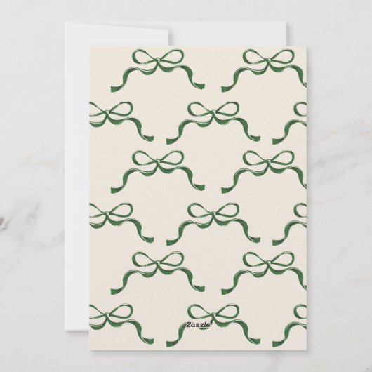 Retro groene linten ovale boog foto Kerstmis Feestdagenkaart (Achterkant)