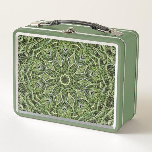 Retro Groene Mandala Lunchbox (Voorkant)